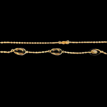 Collier Forçat émail noir plaqué Or