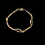 Bracelet Forçat Émail Noir Plaqué Or