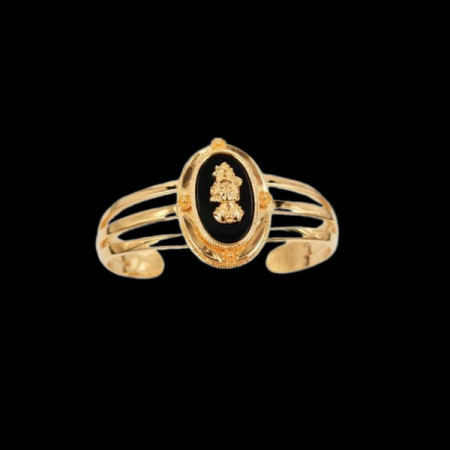 Bracelet Onyx Madras Plaqué Or