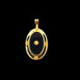Pendentif Plaqué Or Crochet Pierre Noir Onyx