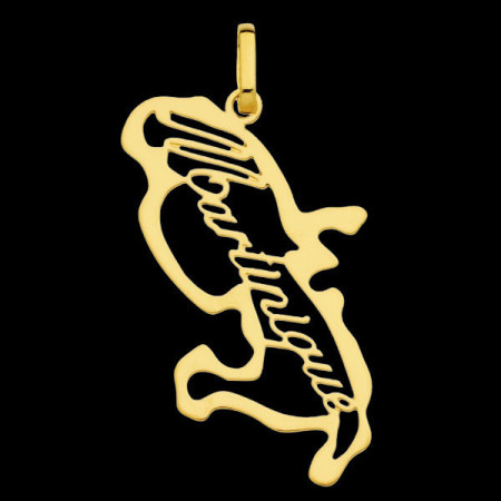Pendentif Or Carte Martinique Ajourée