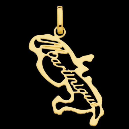 Pendentif Carte Martinique Ajourée Or