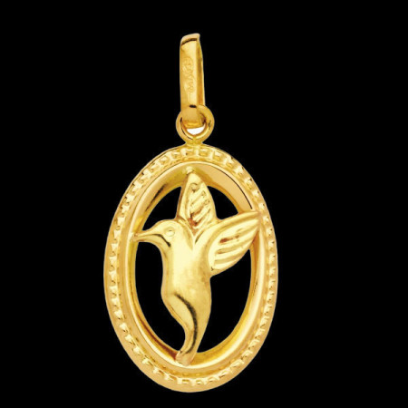 Pendentif Colibri Entourage Or