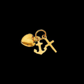 Pendentif Cœur Croix Ancre Or