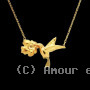 Collier Créole Colibri Hibiscus FDI030 Or