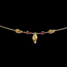 Collier Créole Forçats Grenats Or 18 Carats Y