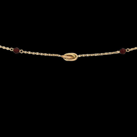 Collier Créole Forçats 1 Graines et 2 Grenats Or
