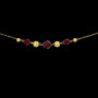 Collier Or 18 Carats Forçats Boules Grenats