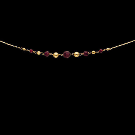 Collier Créole Or Boules et Grenats Dégradé