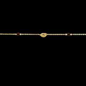 10Bracelet Or 18 Carats Grenats et Noeurd Forçat