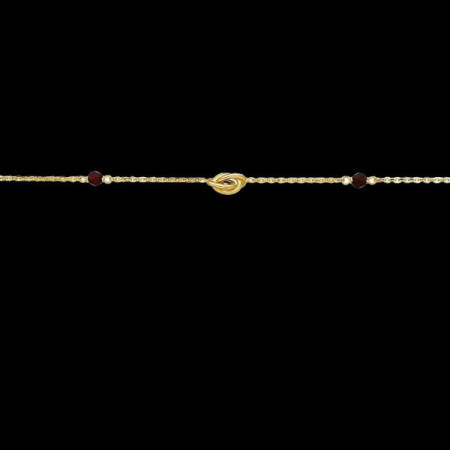 10Bracelet Or 18 Carats Grenats et Noeurd Forçat