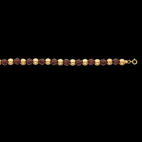 10Bracelet Or 18 Carats Grenats 6MM et Boules 6MM