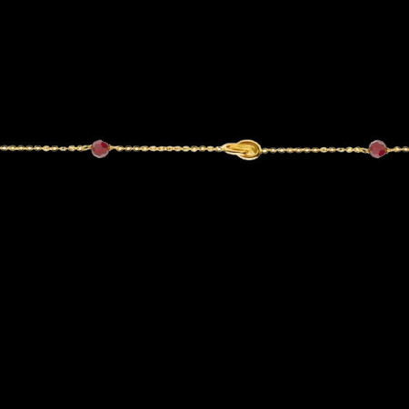 10Bracelet Or 18 Carats Forcat 2 Graines et 2 Grenats