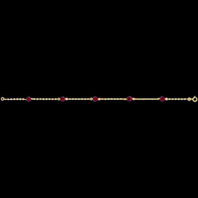 10Bracelet Or 18 Carats Forcat 5 Grenats
