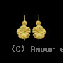 Boucles d'Oreilles pendante hibiscus or