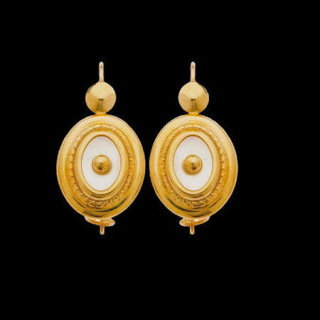 Boucles d'Oreilles Or 18 carats NACRE 2 GRIFFES