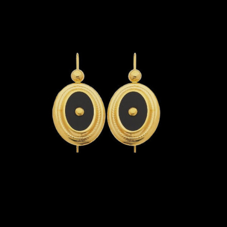 Boucles d'Oreilles ONYX 4 GRIFFES SABLAISE