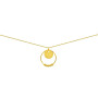 Collier Créole Or Cercle Boules Plaque Ronde