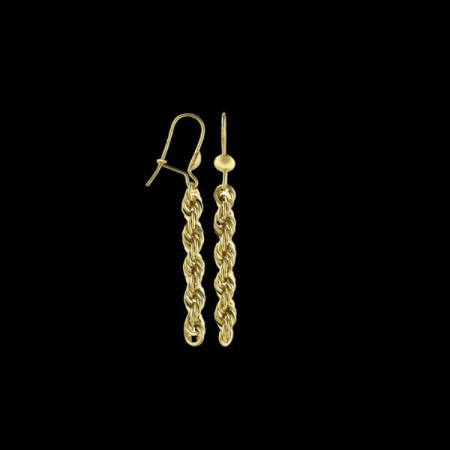Boucle D'Oreille Or 18 Carats Forçat Corde