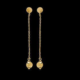 Boucle D'Oreille Or 18 Carats Pendant Boule