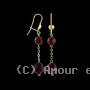 Boucle D'Oreille Pendant Boule&Grenat
