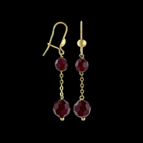 Boucle D'Oreille Pendant Boule&Grenat