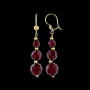 Boucle D'Oreille Pendant Grenat Chute or