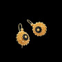 Boucles d'oreilles Plaqué Or Tété Antillaise Noir