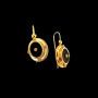 Boucles d'oreilles Créoles Crochet Pierre Noir