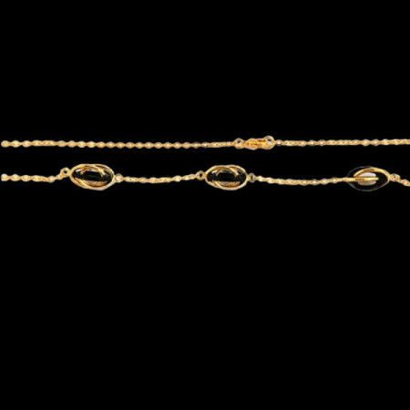 Collier Forçat émail noir plaqué Or