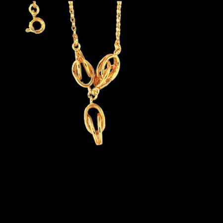 Collier 3 noeud forçat plaqué or