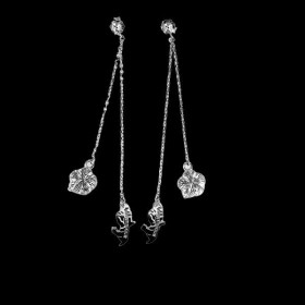 Boucles d'oreilles Argent Hibiscus Carte des iles