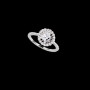 Bague Argent Ronde Zirconium Rhodié OZ