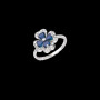 Bague Argent Zirconium Trèfle OZ Bleu
