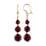 Boucle D'Oreille Pendant Grenat Chute or