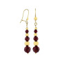 Boucle D'Oreille Pendant Cristal & Grenat or