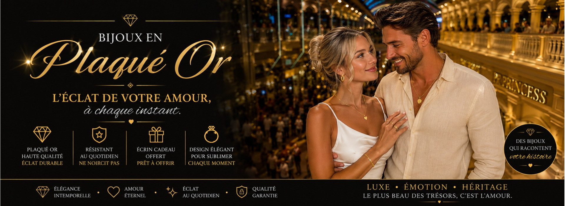 Amour et calins Bijoux plaqué or